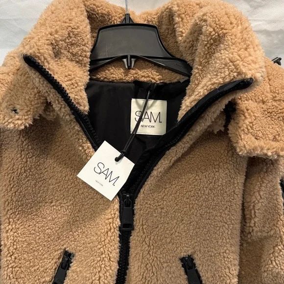 NWT Sam Nala Sherpa Jacket Camel Color S - Picture 3 of 6
